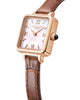 Lola Rose Women's Dainty Watch, Genuine Brown Leather Strap Wrist Watch. Mother of Pearl Dial Ladies Watch. Women Watch Gift.