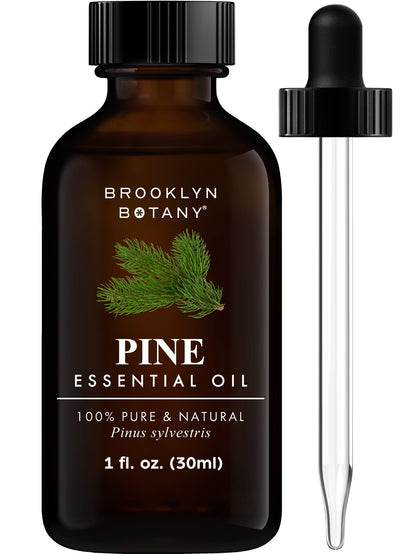 Brooklyn Botany Pine Essential Oil - 100% Pure and Natural - Therapeutic Grade Essential Oil with Dropper - Pine Oil for Aromatherapy and Diffuser - 1 Fl. OZ
