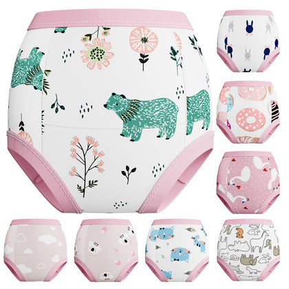 Yufanlili 8 Pack Baby Potty Training Underwear,Toddler Absorbent Training Pants,Toddlers Pee Training Diaper Underwear 2T-3T Pink