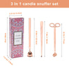Luxiv 3 in 1 Candle Snuffer Set, 3P Candle Accessory Set with Candle Wick Trimmer, Candle Snuffer and Candles Wick Dipper Candle Cutter Kit for Candle Lovers with Gift Package (Rose Gold)