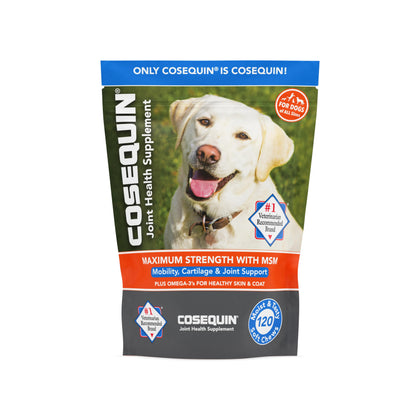 Cosequin Joint Health Supplement for Dogs - With Glucosamine, Chondroitin, MSM, and Omega-3's, 120 Soft Chews