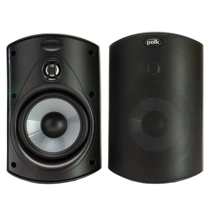 Polk Audio Atrium 4 Outdoor Speakers with Powerful Bass (Pair, Black), All-Weather Durability, Broad Sound Coverage, Speed-Lock Mounting System