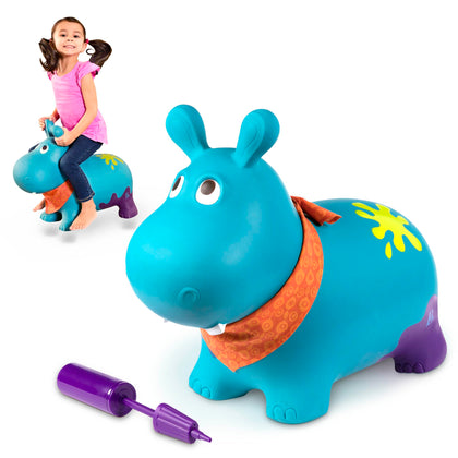B. toys- Bouncy Boing- Inflatable Hippo Bouncer- Ride On- Sit & Bounce -Air Pump Included - Hankypants- 18 Months +