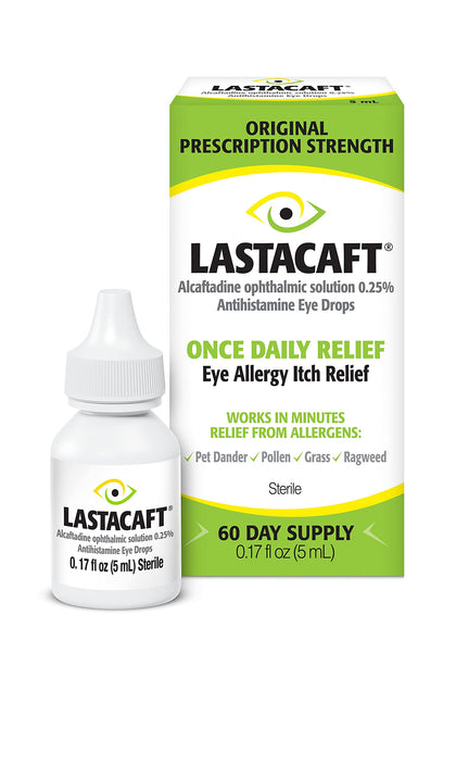 Lastacaft Once Daily Eye Allergy Itch Relief Drops, (1 count) 60 Day Supply