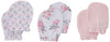Hudson Baby baby girls Cotton Scratch Mitten Set Headband, Pink Floral, 0-6 Months US