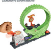 Hot Wheels Toy Car Track Set Gator Loop Attack Playset in Pizza Place with 1:64 Scale Car, Connects to Other Sets