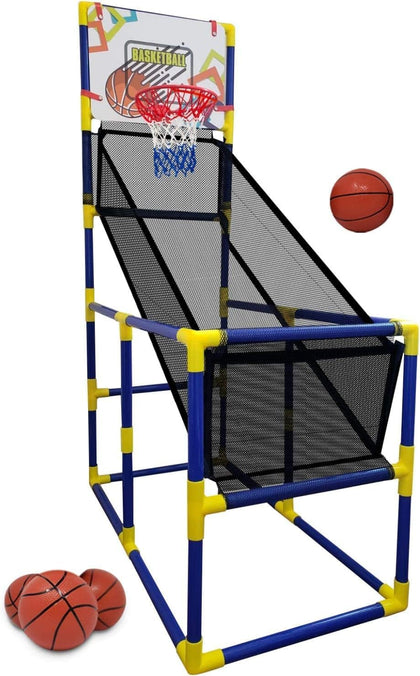 Kids Basketball Hoop Game with 4 Balls, Air Pump - Indoor/Outdoor Shooting System for Toddlers & Children
