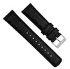 BARTON WATCH BANDS Alligator Grain - Quick Release Leather Watch Bands, Standard Length, Black & Stainless Steel Buckle, 20mm