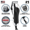 Wahl USA Chrome Pro Corded Clipper Complete Haircutting Kit for Men - Powerful Total Hair Clipping, Beard Trimming, & Grooming - Model 79524-2501