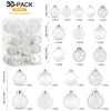 Wironlst Christmas Ball Ornaments Shatterproof Clear Large Plastic Hanging Ball Decorative Baubles Set with Stuffed Delicate Decorations (Multi-Size, White)