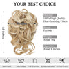Earfodo Messy Bun Hair Piece, Messy Hair Bun Scrunchies for Women Tousled Updo Bun Synthetic Wavy Curly Chignon Ponytail Hairpiece for Daily Wear(27/613#:Strawberry Blonde & Bleach Blond Mixed)