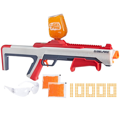 NERF Pro Gelfire Raid Blaster, Fire 5 Rounds at Once, 10,000 Gel Rounds, 800 Round Hopper, Eyewear, Toys for Teens Ages 14 & Up