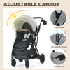 TODEFULL Baby Stroller, 3 in 1 Folding High Landscape Infant Stroller & Convertible Bassinet Pram for Newborn, Portable Baby Carriage Pushchair with Adjustable Canopy, Cup Holder, Storage Basket, Grey