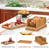 Bread Slicer, Bamboo Wood Homemade Bread Guide, 3 Slice Thickness, Foldable Compact Cutting Guide with Crumb Tray