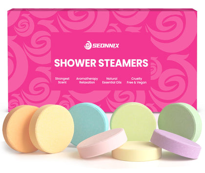 SEONNIX Shower Steamers Aromatherapy - 8 Pack Shower Bombs Relaxation Birthday Gifts for Women and Mom, Stress Relief & Luxury Self Care, Stocking Stuffers Christmas Gifts for Women Who Has Everything
