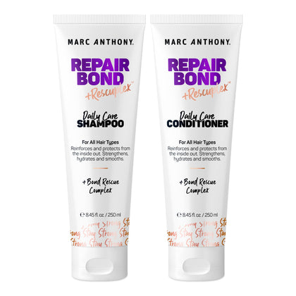 Marc Anthony Repairing Shampoo & Conditioner Set, Repair Bond Rescuplex - Repairs, Strengthens, & Maintains Bonds within Hair - Eliminates Frizz, Flyaways, & Reduce Breakage - Dry & Damaged Hair Care
