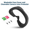 Topcovos Silicone Face Pad Cover with Camera Lens Protective Film for Quest 3 Sweatproof Lightproof Anti-Leakage