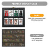 Fanousy Baseball Card Display Case, PU Leather Trading Card Display Frame Holds 8 PSA Graded Card Wall Memorabilia Display Cases for Sports Football Basketball Pokemon Trading Playing, Horizontal