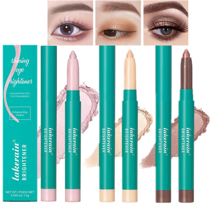 YG LianKai Thrive Eyeshadow Stick, 3Pcs Thrive Eye Brightener Stick, Waterproof Glitter Highlighter Eye Liner, Shimmer Creamy Long Lasting Eye Shadow Eye Makeup (#1#2#4)