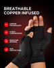 BraceBull Arthritis Gloves (2 Count), Copper Infused Fingerless Compression Gloves for Hand Pain, Carpal Tunnel, RSI, Rheumatoid, Tendonitis, and Relieve Muscle Pain for Women & Men (M, Black)