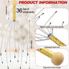 Soaoo 36 Pcs Scalp Massager Manual Head Massager Christmas Relaxing Gifts Handheld Steel Wire Head Scratcher with Wooden Handle for Body Head Home Office Spa Stress Relief Relaxation Women Men Gift