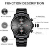 GOLDEN HOUR Men's Watches with Stainless Steel and Metal Casual Waterproof Chronograph Quartz Watch, Auto Date in Grey Hands