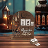 flangairy Ramadan Countdown Calendar 2024 Wooden Eid Advent Calendar 30 Day Count Wood Count Down Decorations Islamic Muslim Mosque Table Desk Indoor Decor For Home Kids Gifts