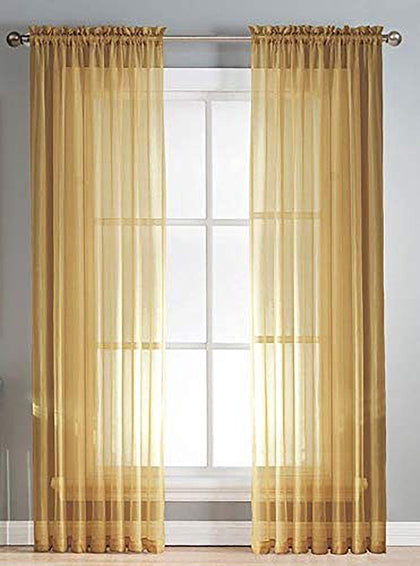 2 Panels Window Sheer Curtains 54
