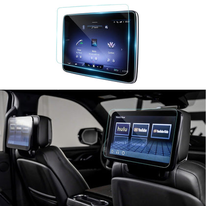 LANTU 2PCS Car Screen Protector for 2021 2022 2023 Chevy Tahoe Suburban& GMC Yukon Denali 2021-2024 Cadillac Escalade Accessories 12.6 Inch Rear Seat TV DVD Media Screen Protector Tempered Glass