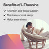 Pure Formulas L Theanine Supplement 100 mg, L-Theanine Supports Stress Levels, Relaxed State, Mood, Sleep, Dairy Free, Soy Free, Non-GMO 60 Vegetarian Capsules