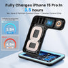 WAITIEE Wireless Charger 3 in 1, 15W Fast Charging Station for Apple Watch 9/8/Ultra 2/Ultra/SE/7/6/5/4/3/2, for AirPods 3/2/1/Pro/Pro 2, for iPhone 15/14/13 /Plus/Pro/Pro Max/12/11/X/Xr/XS/8 (Black)