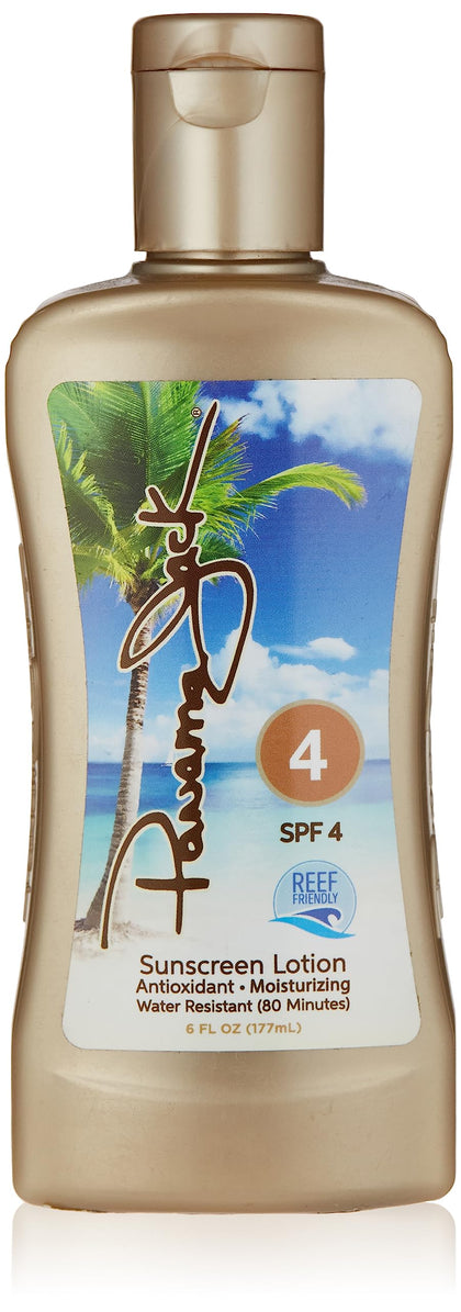 Panama Jack Sunscreen Tanning Lotion - SPF 4, PABA, Paraben, Gluten & Cruelty Free, Antioxidant Moisturizing Formula, 6 FL OZ (Pack of 1)