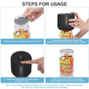 ATTIKBIZ Mason Jar Vacuum Sealer - Electric Vacuum Sealer for Jars with Wide and Regular Mouth Mason Jars, Vacuum Sealing Machine for Food Storage - Black