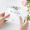 Bliss Collections Advice and Wishes Cards - 50 Heavyweight, Uncoated 4x6 Cards with Mad Libs Rustic Greenery Watercolor Theme for Weddings, Wedding Receptions, Bridal Showers