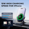 JOYMASS for MagSafe Car Mount Charger, 15W Zinc Alloy Fast Charging Magnetic Wireless Car Charger Phone Holder Mount Fits iPhone 15 Pro Max Plus 14 13 12 Mini MagSafe Case
