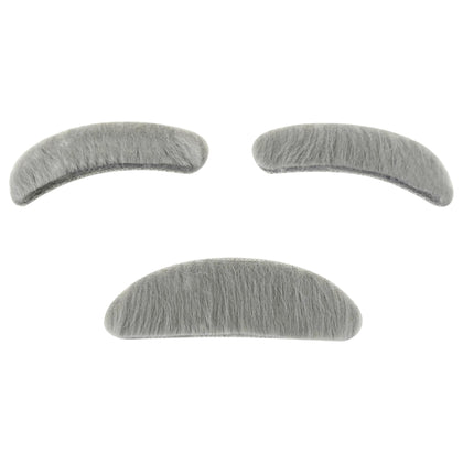 4E's Novelty Fake Gray Stick-on Mustache & Eyebrows - Kids Old Man Costume For Boys, 100th Day of School Costume Accessories, Old Man Dress Up, Grandpa Costume Accessories Kit