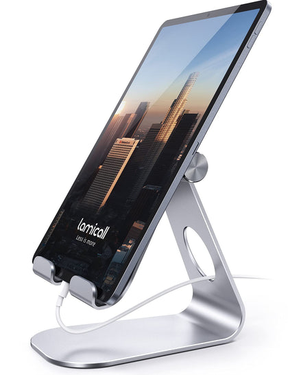 Lamicall Tablet Stand, Adjustable Tablet Holder - Desktop Stand Dock Holder Compatible with Tablet Such as iPad Pro 9.7, 10.5, 12.9 Air Mini 4 3 2, Nexus, Tab (4-13