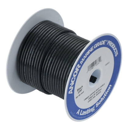 Ancor 102010 Tinned Copper Wire, 16 AWG (1mm2), Black - 100ft