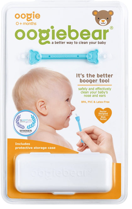 oogiebear - Nose and Ear Gadget. Safe, Easy Nasal Booger and Ear Wax Remover for Newborns, Infants and Toddlers. Dual Earwax and Snot Remover - with CASE - Aspirator Alternative