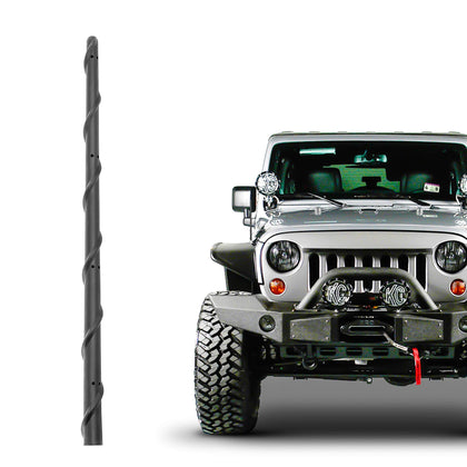 KSaAuto Short Antenna for 2007-2024 Jeep Wrangler Gladiator Unlimited Rubicon Sport Sahara High Altitude Willys 4xe, 13 Inch Replacement Antenna Jeep Gladiator Wrangler Accessories for FM AM Radio
