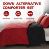 Decroom Lightweight Full Comforter Set with 2 Pillow Sham - 3 Pieces Set - Quilted Down Alternative Comforter/Duvet Insert for All Season - Red/Black - Full Size