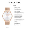 Coach Women's Elliot Mesh Bracelet Watch | Elegance and Sophistication Style Combined | Premium Quality Timepiece for Everyday Style (Model 14504209)