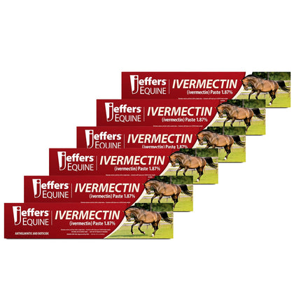 Jeffers Ivermectin Horse Dewormer | Highly Effective Gel with 6 Doses for Equine Health | Trusted Deworming Solution for Horses, Vet-Approved Formula for Parasite Control and Maintenance