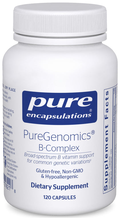 Pure Encapsulations PureGenomics B-Complex - Broad Spectrum B Vitamin Support for Genetic Expression, Cellular Function, Hormone Production & Energy Metabolism* - with Vitamin B12 & B6-120 Capsules