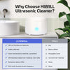 Ultrasonic Cleaner Retainer Cleaning Machine - 43kHz Portable Ultra Sonic Dental Cleaner - Professional Cleaning Mouth Guard, Aligner, Denture, Toothbrush Head, Jewelry for Home or Travel (Standard)