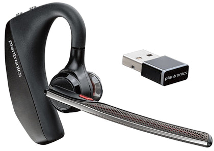 Plantronics - Voyager 5200 UC (Poly) - Bluetooth Single-Ear (Monaural) Headset - USB-A Compatible to connect to your PC and/or Mac - Works with Teams, Zoom & more - Noise Canceling,Black