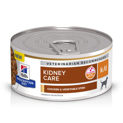 Hill's Prescription Diet k/d Kidney Care Chicken & Vegetable Stew Wet Dog Food, Veterinary Diet, 5.5 oz. Cans, 24-Pack