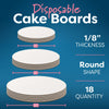 White Cake Boards Round Set [18 Pack] 6 Pieces of 6, 8 and 10 Inch | Cardboard Cake Rounds Circles | Disposable Cake Platter Board Base Tray | Cake Decorating Supplies | Cake Plate Accessories