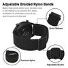 BISONSTRAP Nylon Watch Bands 18mm, Adjustable Braided Loop Straps for Men and Women,Black with Black Buckle