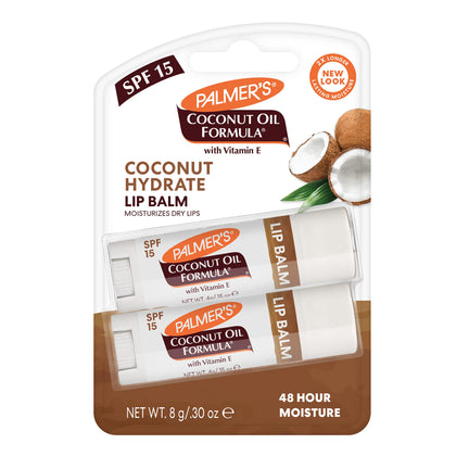 Palmer's Coconut Oil Formula Lip Balm Duo, All-Day Moisturization, Valentine's Day Gifts for Her, Hydrates Dry, Cracked Lips (Pack of 2)